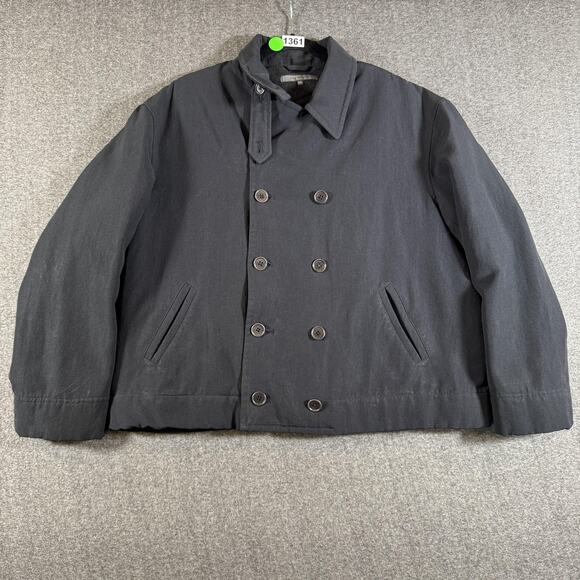 John Varvatos Jacket Mens Large EU 50 Black Double Breasted Peacoat Throat Latch - Picture 12 of 13